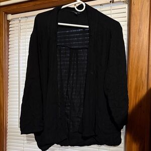 American Eagle Outfitters Black Open-Front Draped Jacket